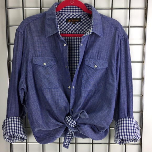 Ben Sherman Tops - Chambray & Buffalo Plaid Button Down Shirt